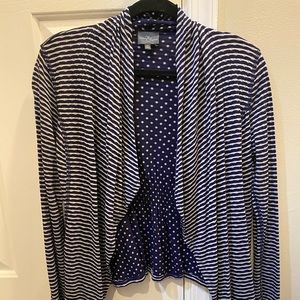XS Market & Spruce Blue and White Stripe Cardigan